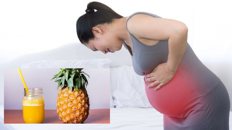 Nước ép dứa cung cấp bromelain, hỗ trợ làm mềm cổ tử cung và kích thích chuyển dạ tự nhiên nếu dùng đúng thời điểm
