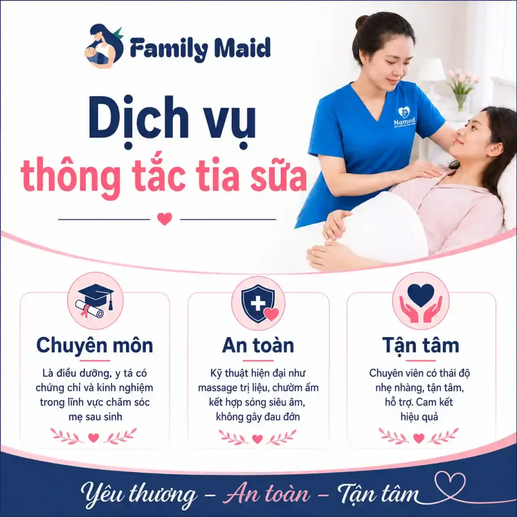 Thông tắc tia sữa cho mẹ chuẩn y khoa